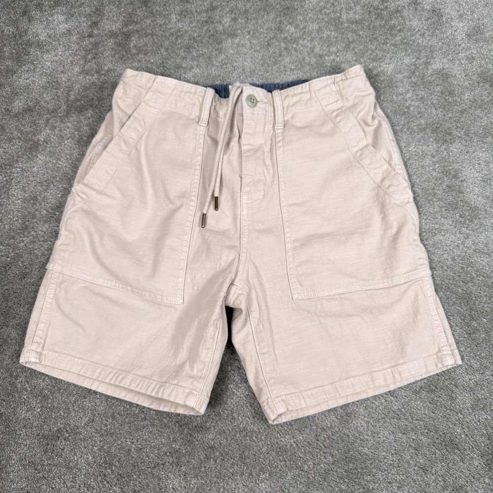 Flint and Tinder Mens Shorts 30 Beige 7" Inseam Elastic Drawstring Waist Pockets